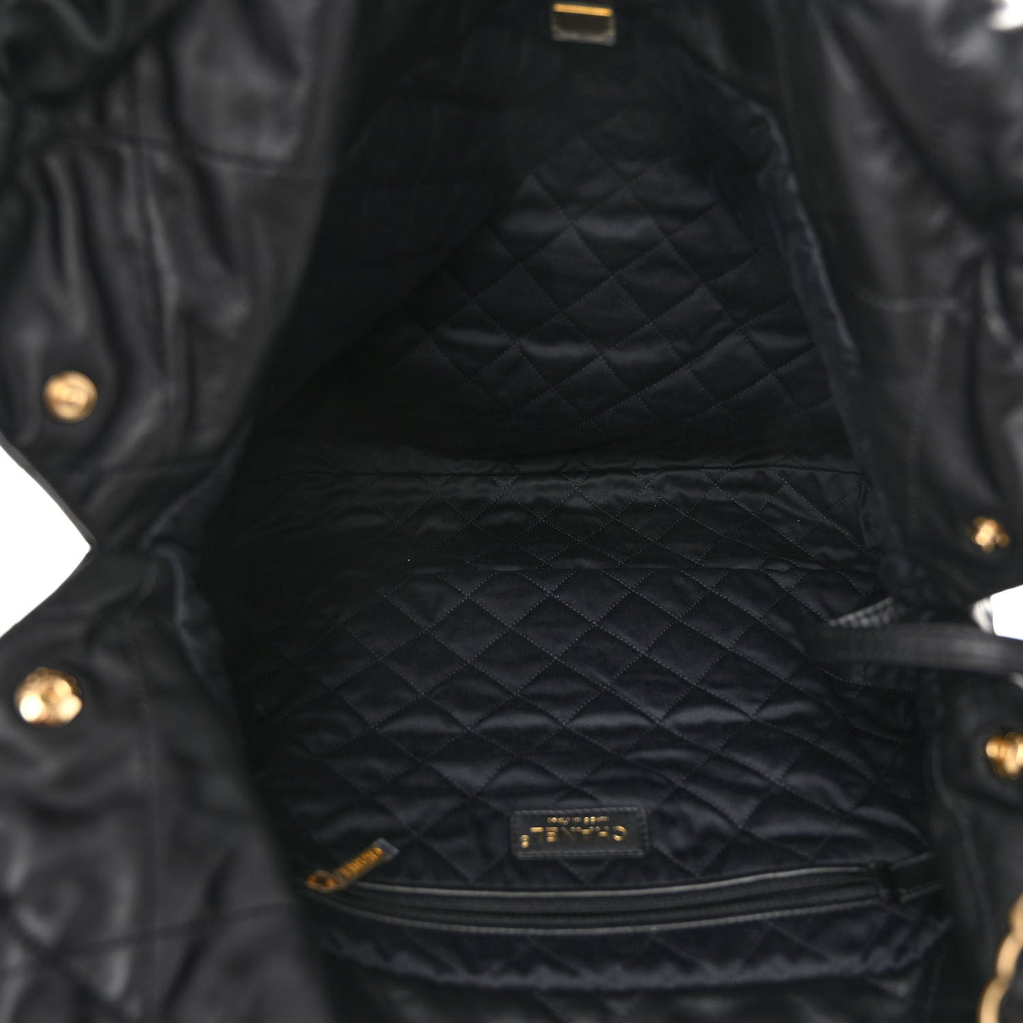 Calfskin Quilted Large Chanel 22 Black
