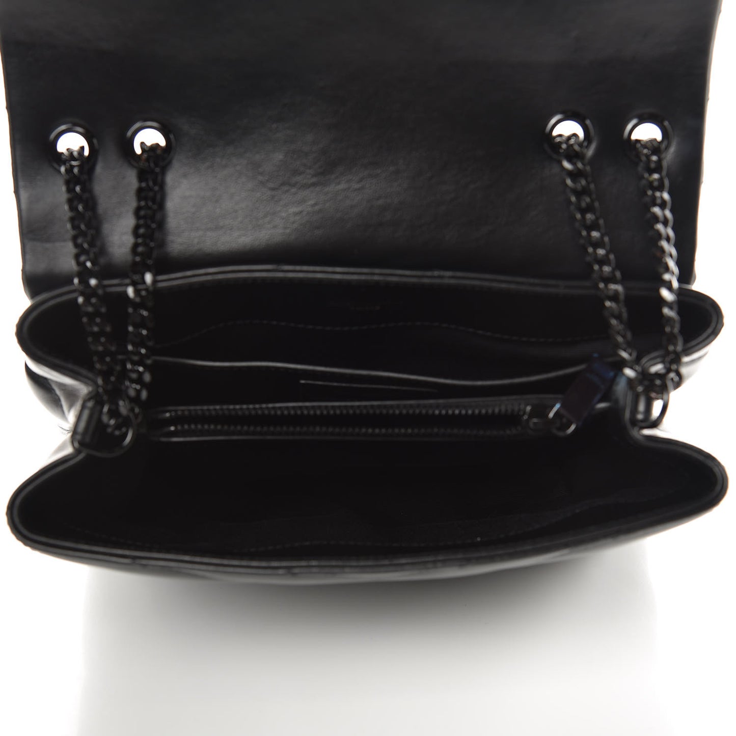 Calfskin Y Quilted Monogram Small Loulou Chain Satchel Black