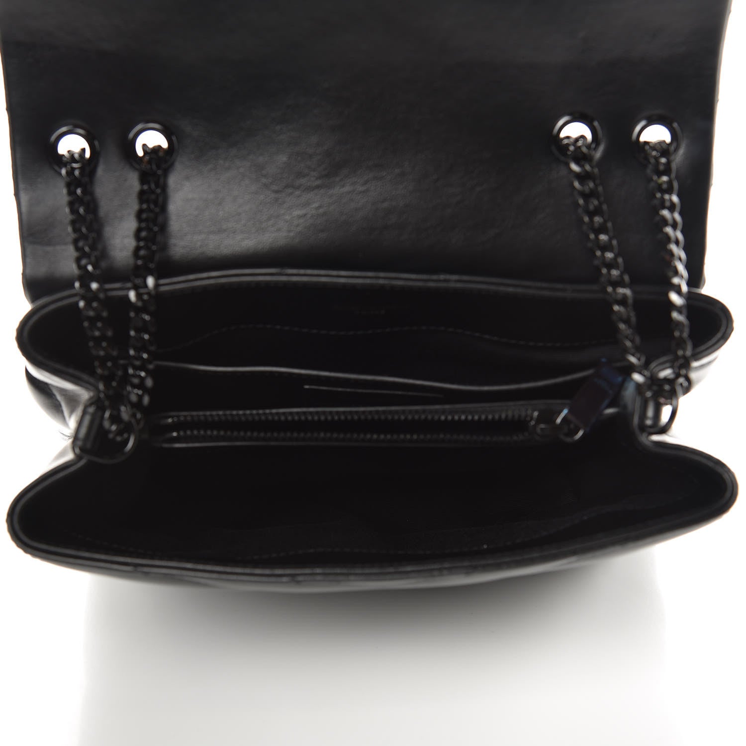 Saint Laurent Calfskin Y Quilted Monogram Small Loulou Chain Satchel Black 5 of 9