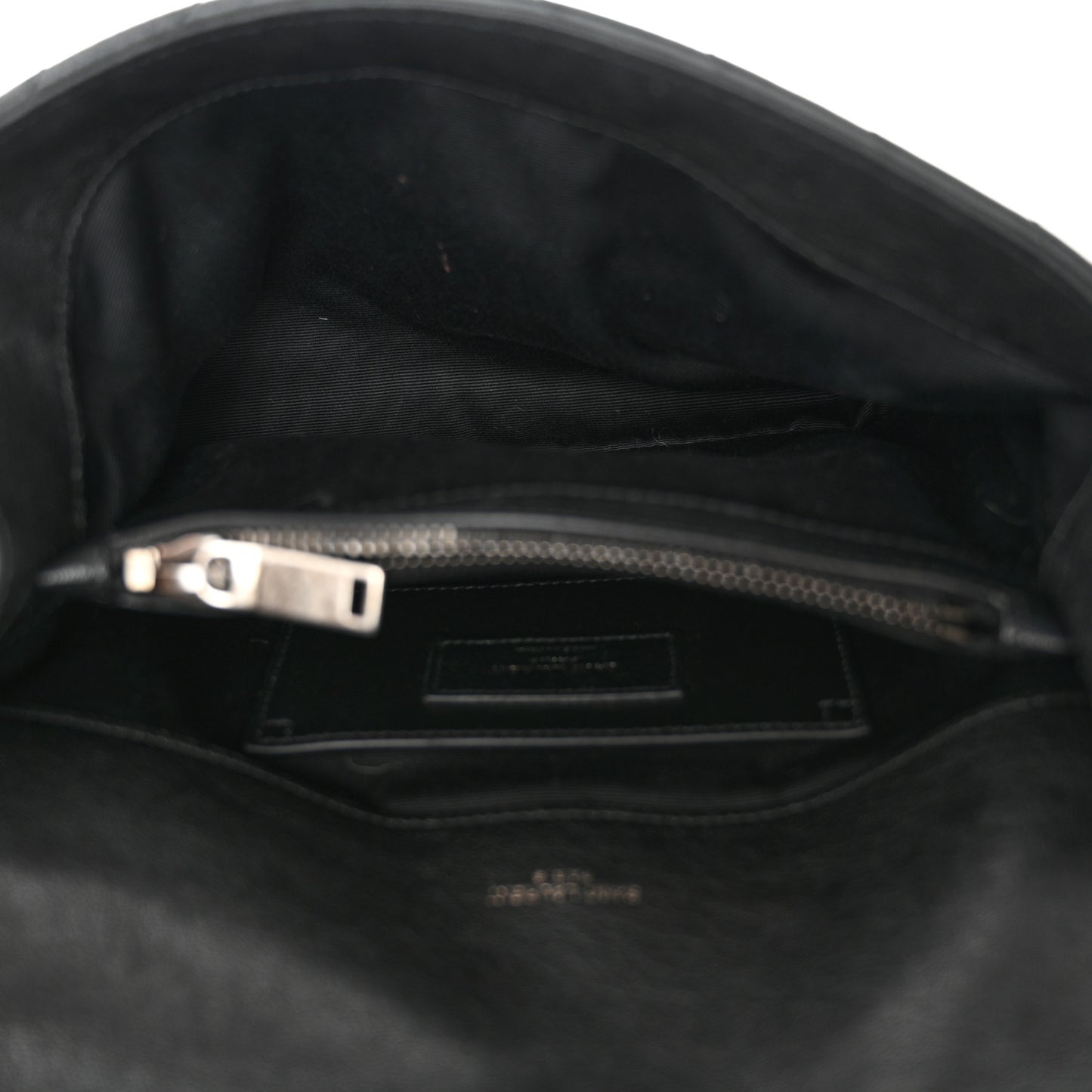 Sheepskin Matelasse Chevron Monogram Medium College Bag Black