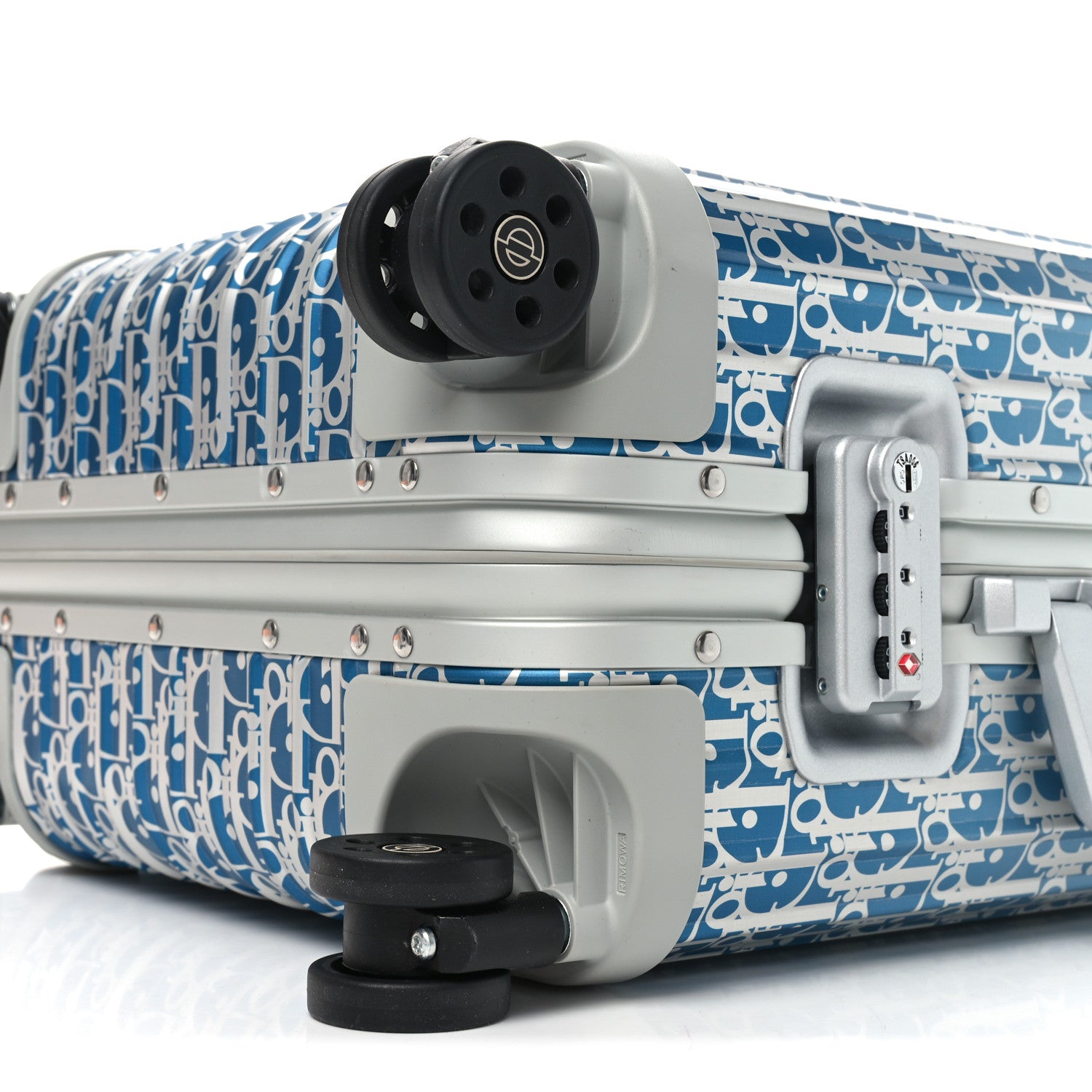 Christian Dior X RIMOWA Aluminum Gradient Cabin Luggage Blue Multi 9 of 9