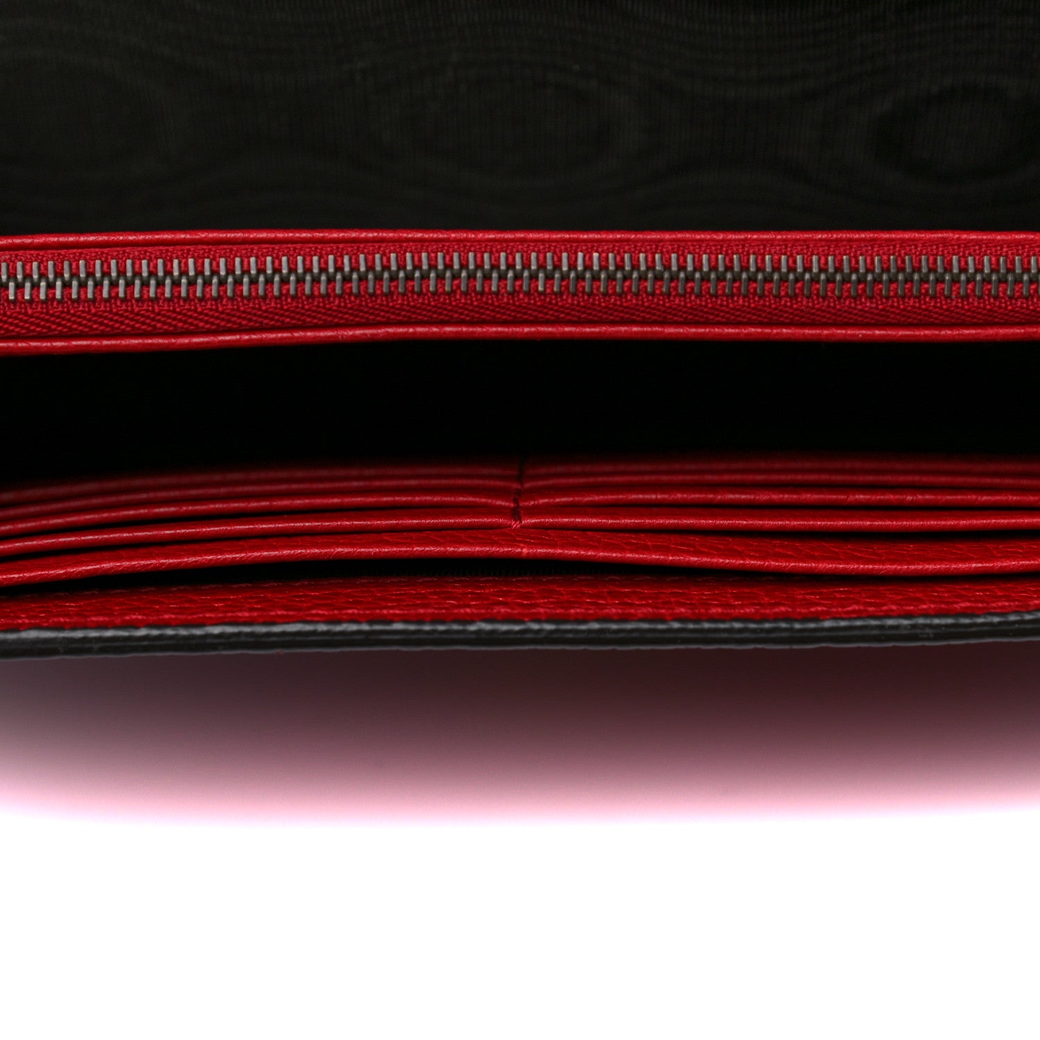 Gucci Calfskin GG Marmont Chain Wallet Vulcanic Red 6 of 13