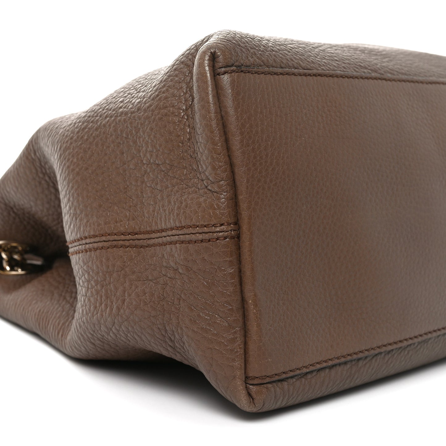 Pebbled Calfskin Medium Soho Chain Shoulder Bag Maple Brown
