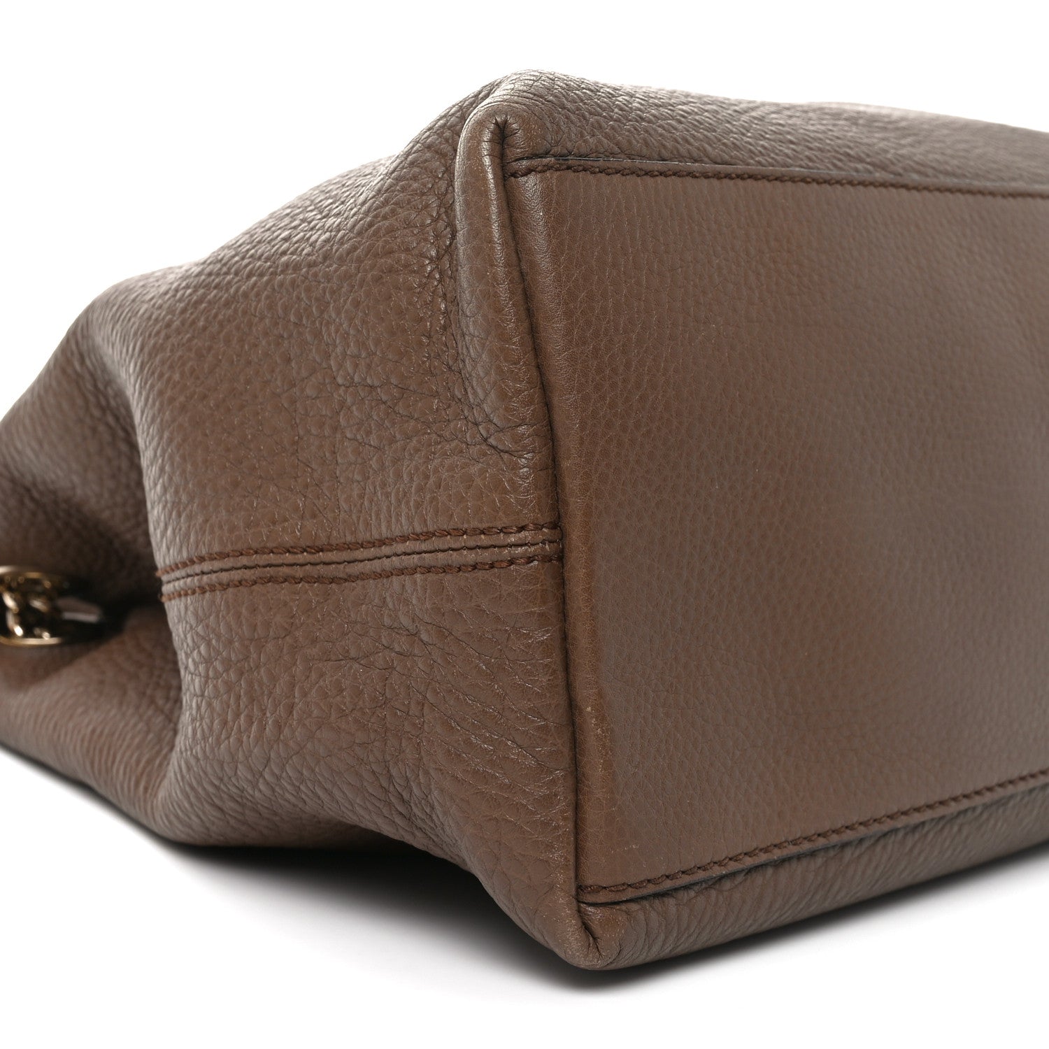 Gucci Pebbled Calfskin Medium Soho Chain Shoulder Bag Maple Brown 9 of 10