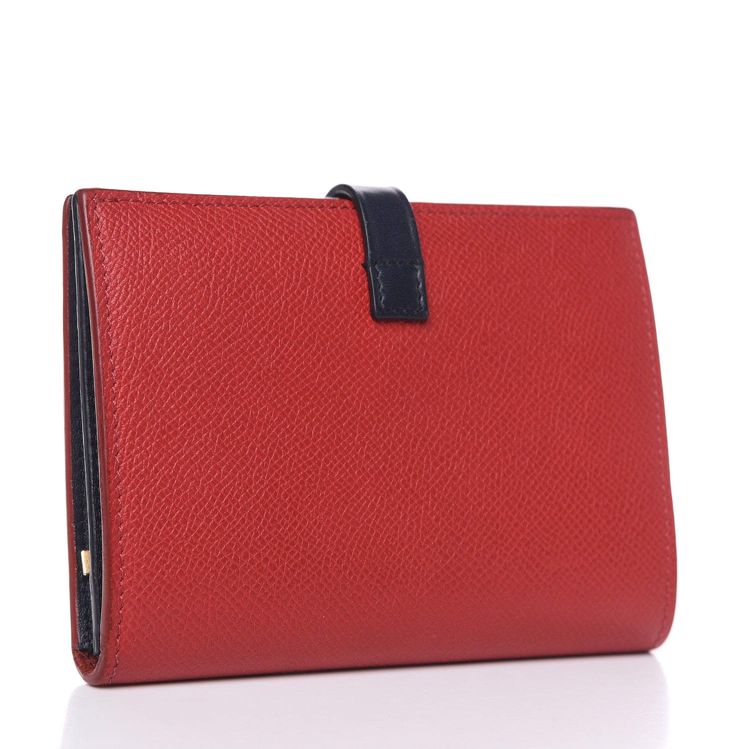 Celine Grained Calfskin Medium Multifunction Strap Wallet Coquelicot 3 of 9