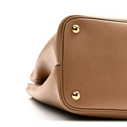 Prada Saffiano Cuir Medium Double Bag Cannella Cocco 8 of 9
