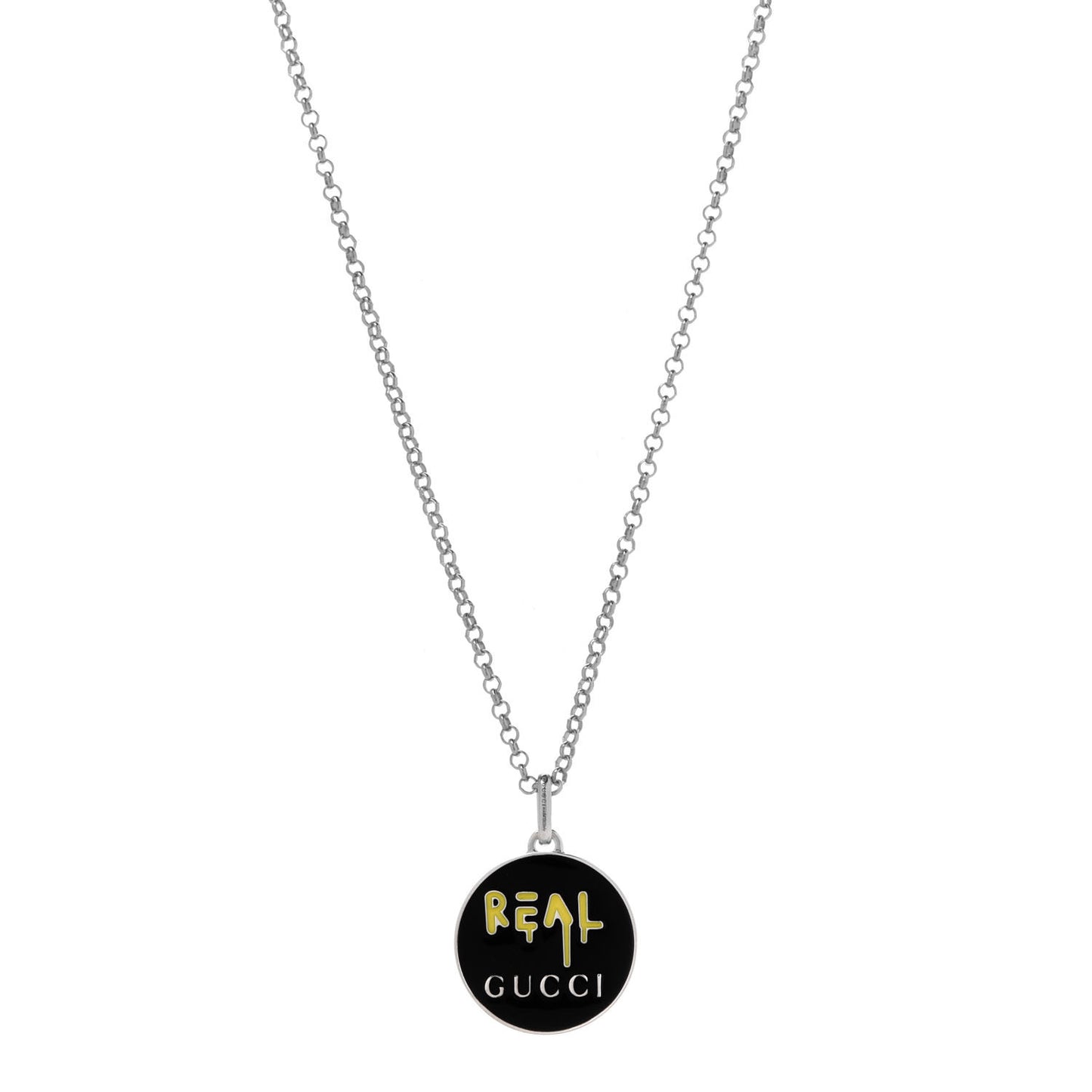 Sterling Silver Enamel Ghost Real Pendant Necklace