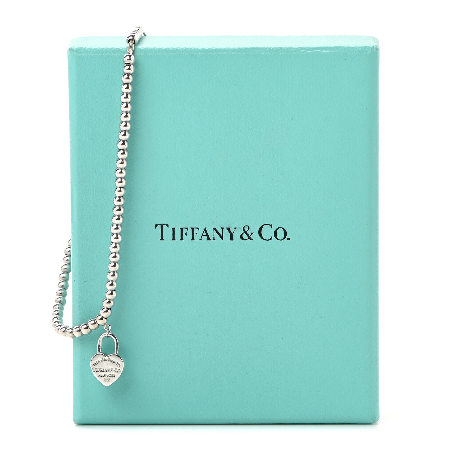 Sterling Silver 3mm Return to Tiffany Heart Lock Bead Bracelet