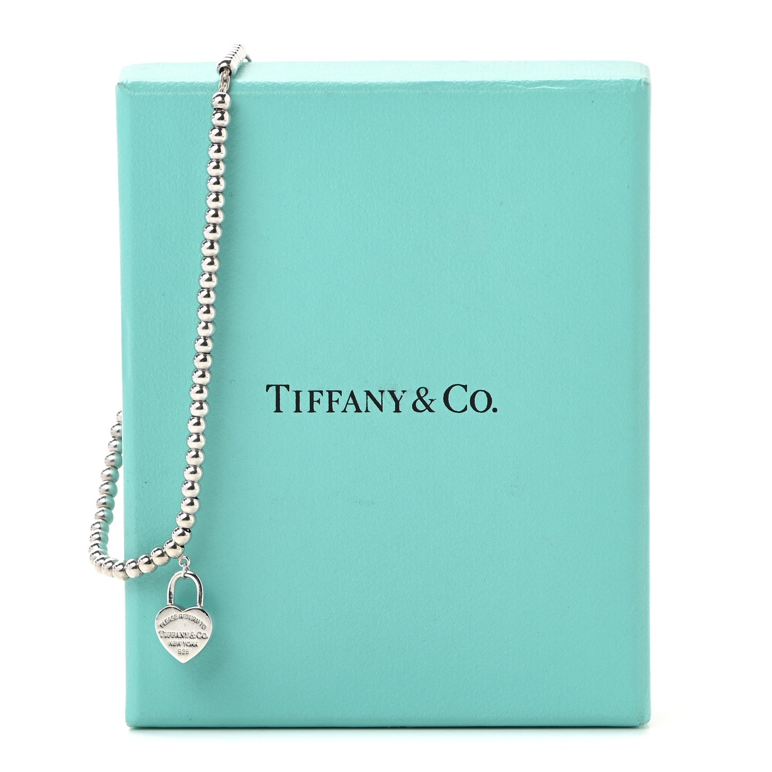 Tiffany Sterling Silver 3mm Return to Tiffany Heart Lock Bead Bracelet 5 of 5
