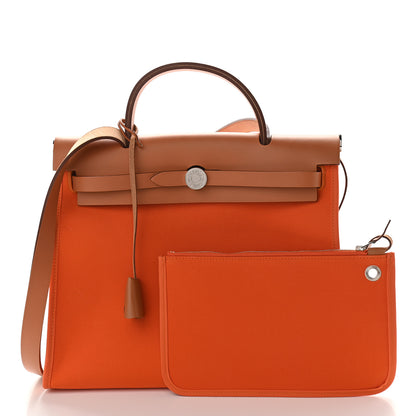 Hermes Vache Hunter Toile Herbag Zip 31 PM Orange 3 of 10