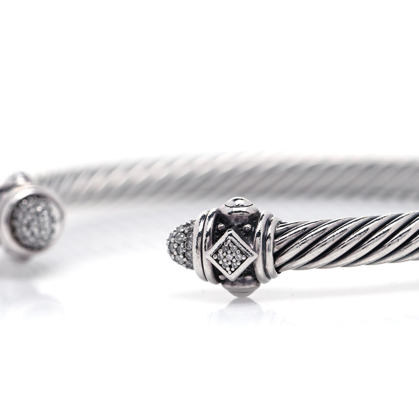 Sterling Silver Diamond 5mm Cable Renaissance Bracelet