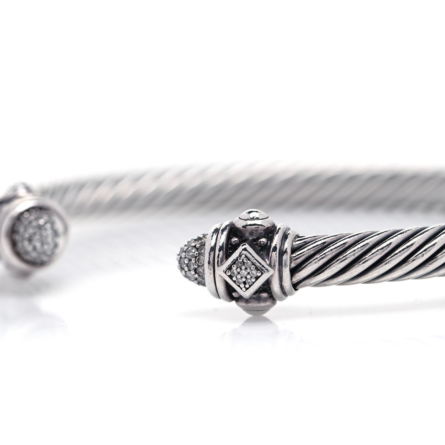David Yurman Sterling Silver Diamond 5mm Cable Renaissance Bracelet 6 of 6