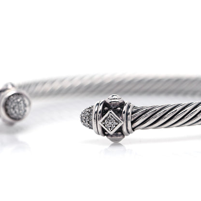David Yurman Sterling Silver Diamond 5mm Cable Renaissance Bracelet 6 of 6