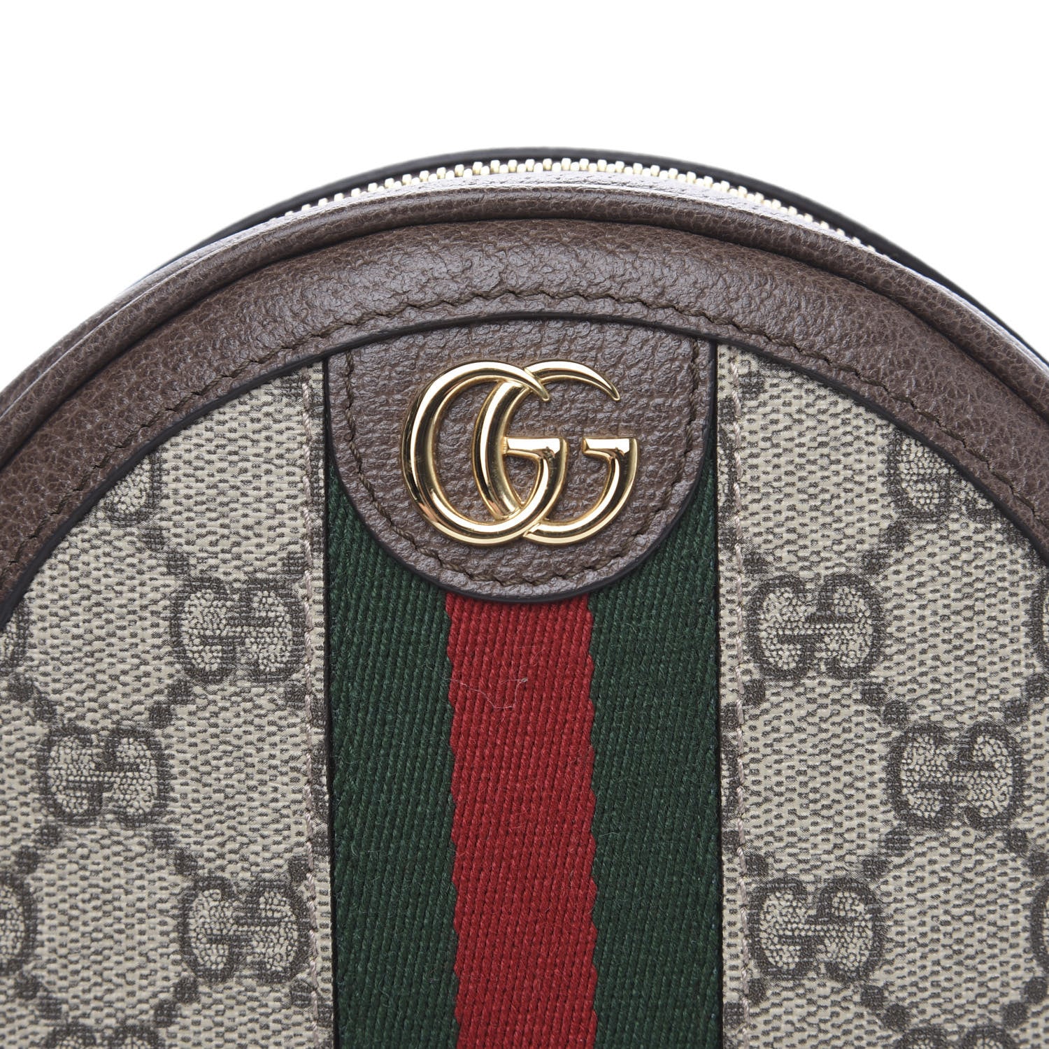 Gucci GG Supreme Monogram Web Ophidia Circle Wristlet Beige New Acero 7 of 10