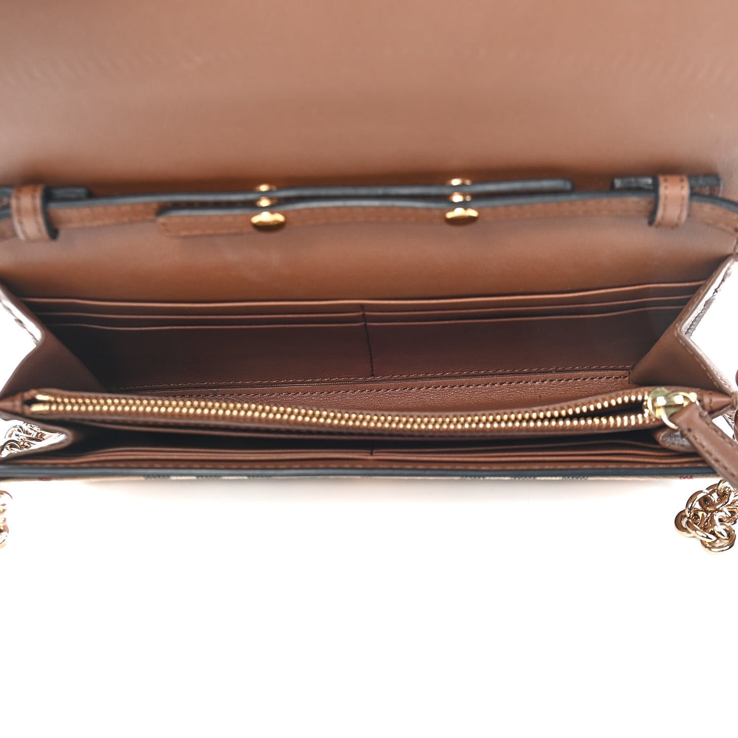 Calfskin Horseferry Check Henley Wallet On Chain Tan