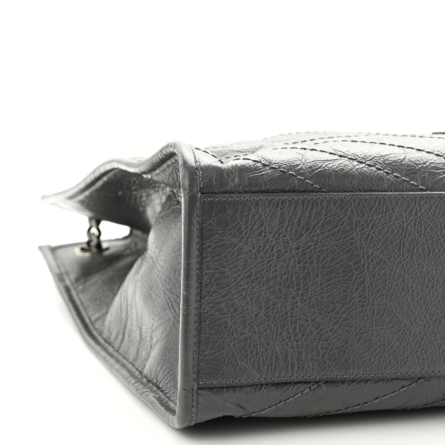 Saint Laurent Crinkled Calfskin Matelasse Monogram Niki Shoulder Bag Storm 9 of 10