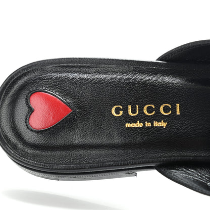 Gucci Malaga Kid Horsebit Slide Sandals 36.5 Black 6 of 8