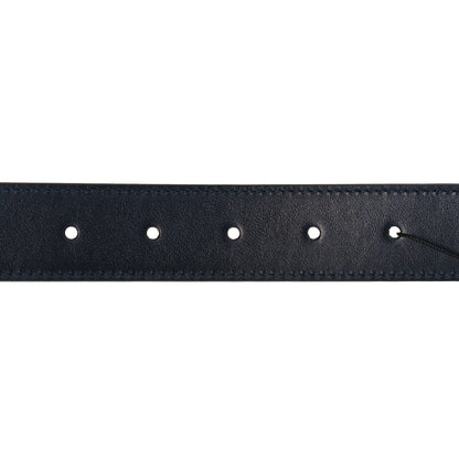 Gucci GG Supreme Monogram Plutone Calfskin Palladium Double G Reversible 30mm Belt 90 36 Beige Blue 6 of 7