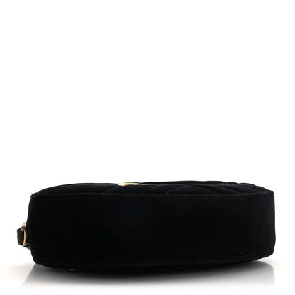 Gucci Velvet Matelasse GG Marmont Belt Bag 85 34 Black 4 of 10