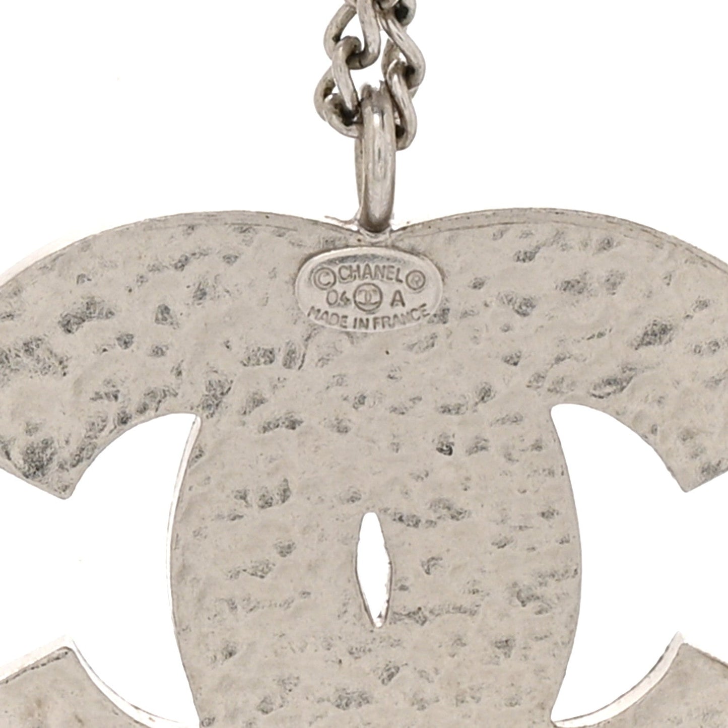 Crystal Heart CC Necklace Silver