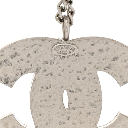 Chanel Crystal Heart CC Necklace Silver 5 of 7