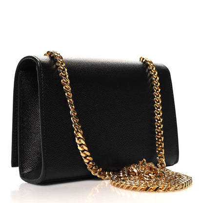 Saint Laurent Grain De Poudre Small Monogram Kate Satchel Black 3 of 9