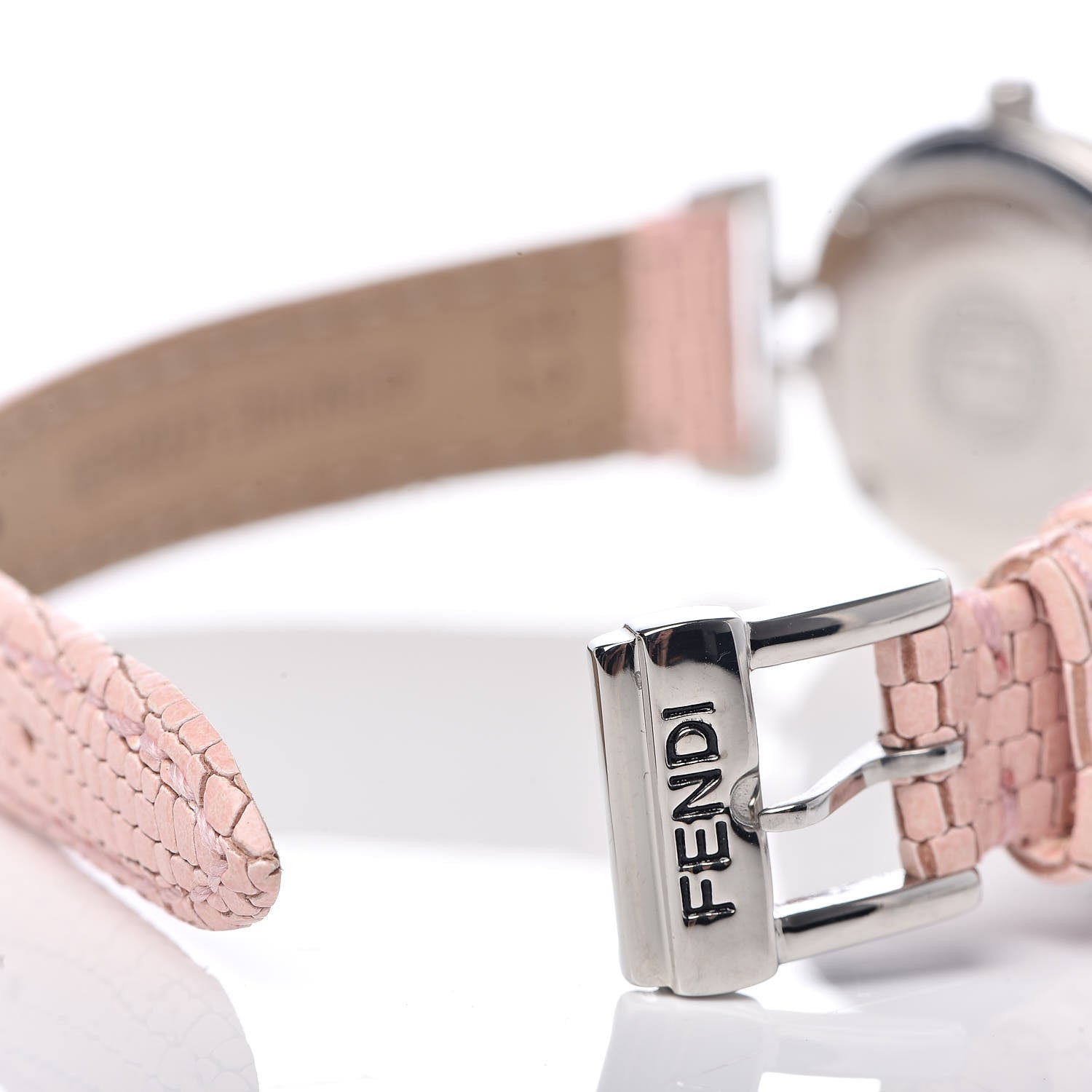 Fendi Stainless Steel Calfskin Diamond Pink Mother of Pearl 23mm Moda Quartz Watch 7 of 10