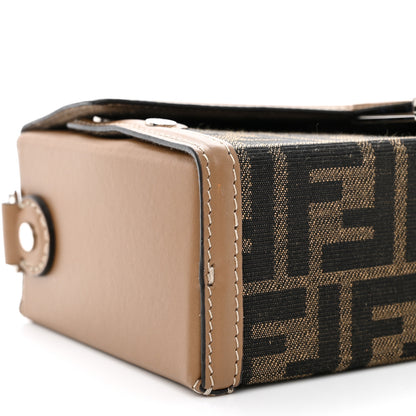 Fendi Recycled Fabric Jacquard Vitello King FF 1974 Baguette Soft Trunk Tobacco Moro Sand 9 of 10