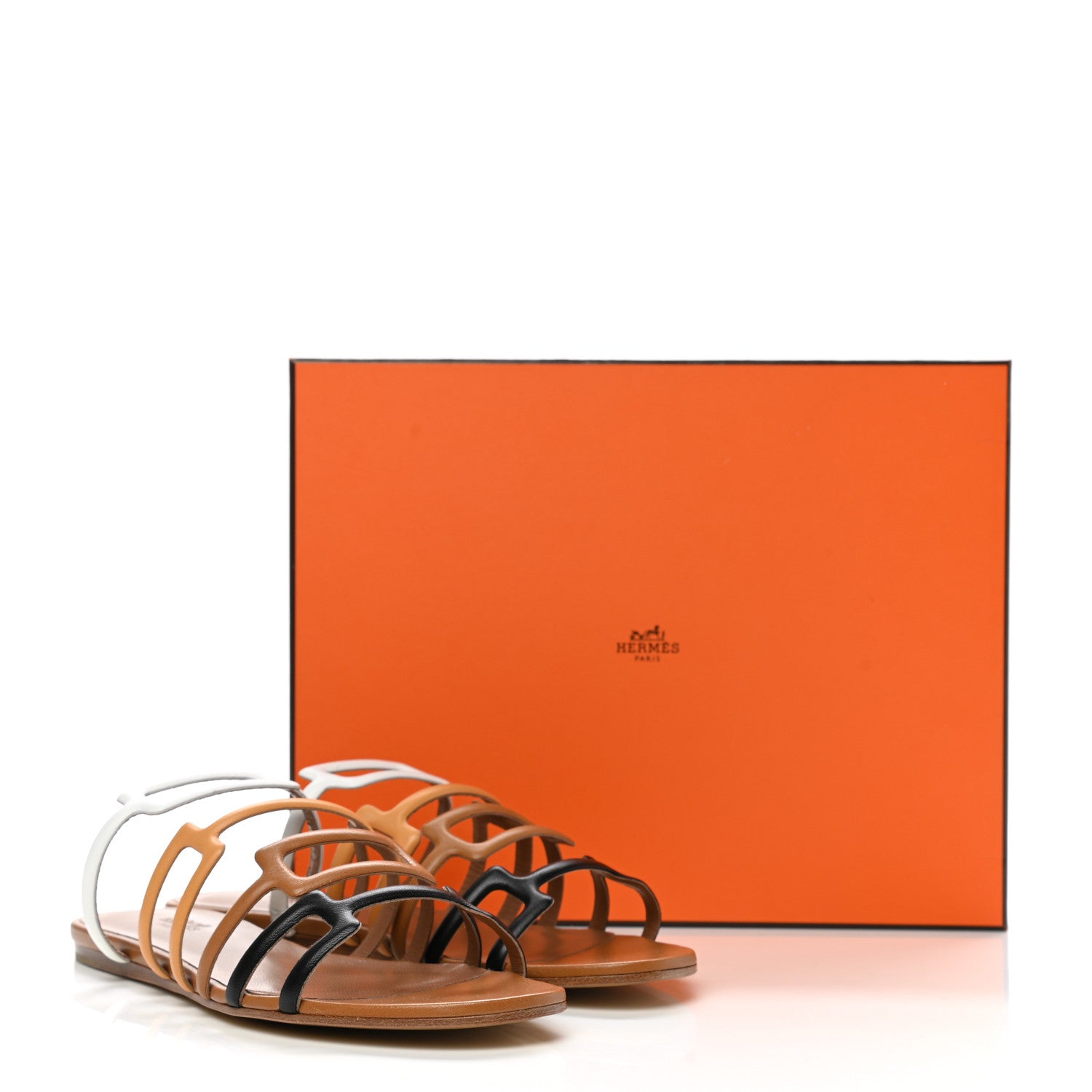 Hermes Nappa Calfskin Olympe Sandals 38 Multicolor Natural 3 of 8