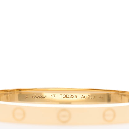 Cartier 18K Yellow Gold LOVE Bracelet 17 3 of 5