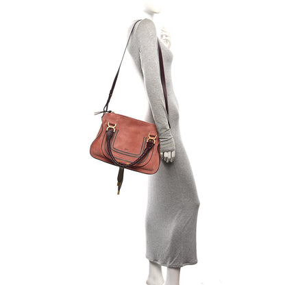 Chloe Suede Calfskin Braided Medium Marcie Double Carry Canyon Rose 2 of 10