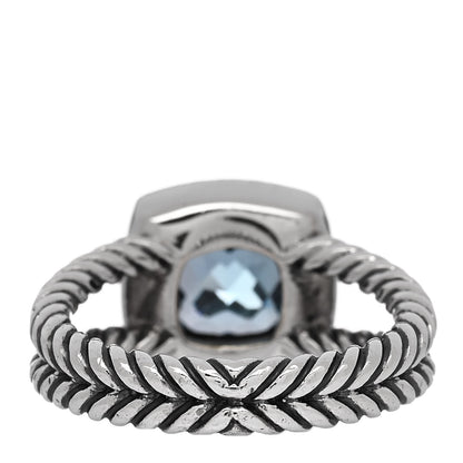 David Yurman Sterling Silver Diamond Blue Topaz 7mm Petite Albion Ring 53 6.5 3 of 4