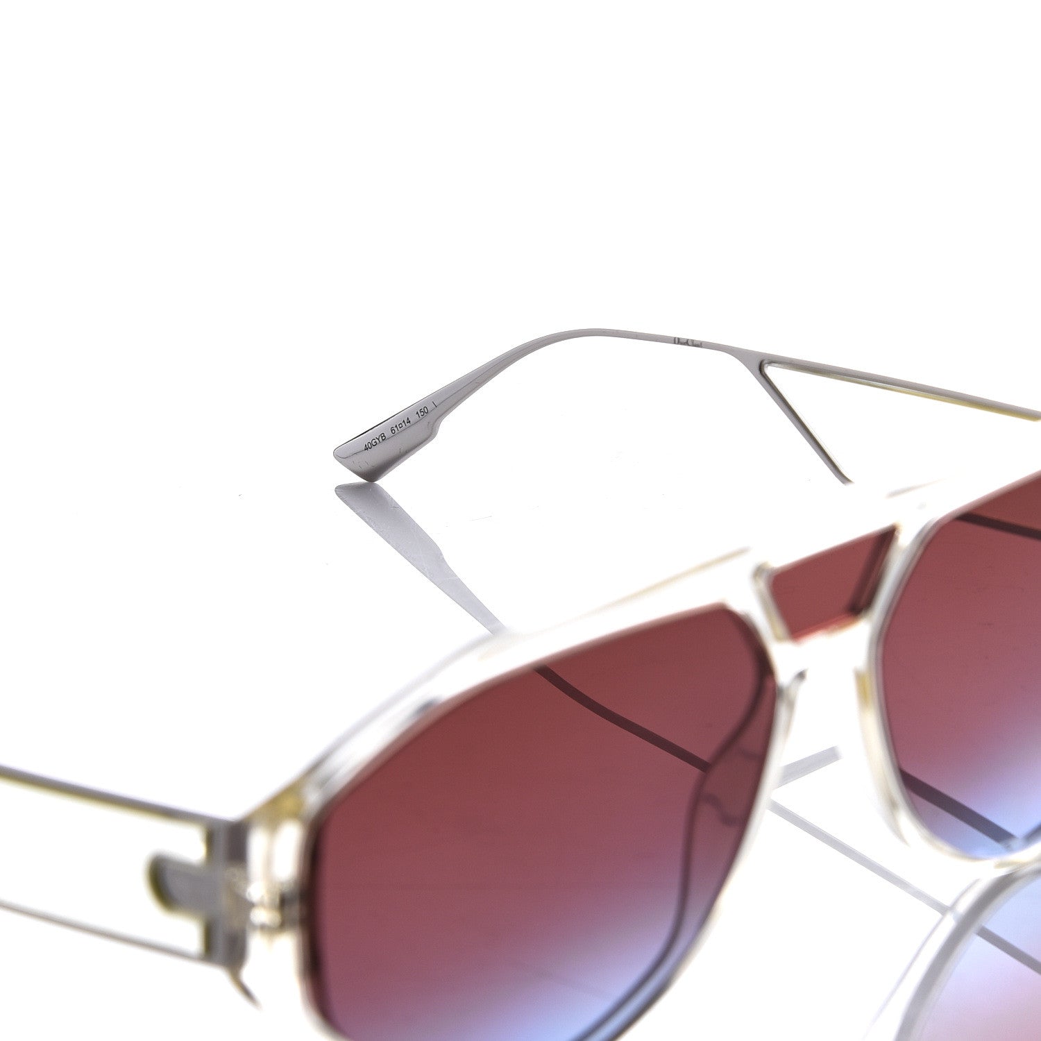 Christian Dior Clan 1 Aviator Sunglasses Pink 6 of 10