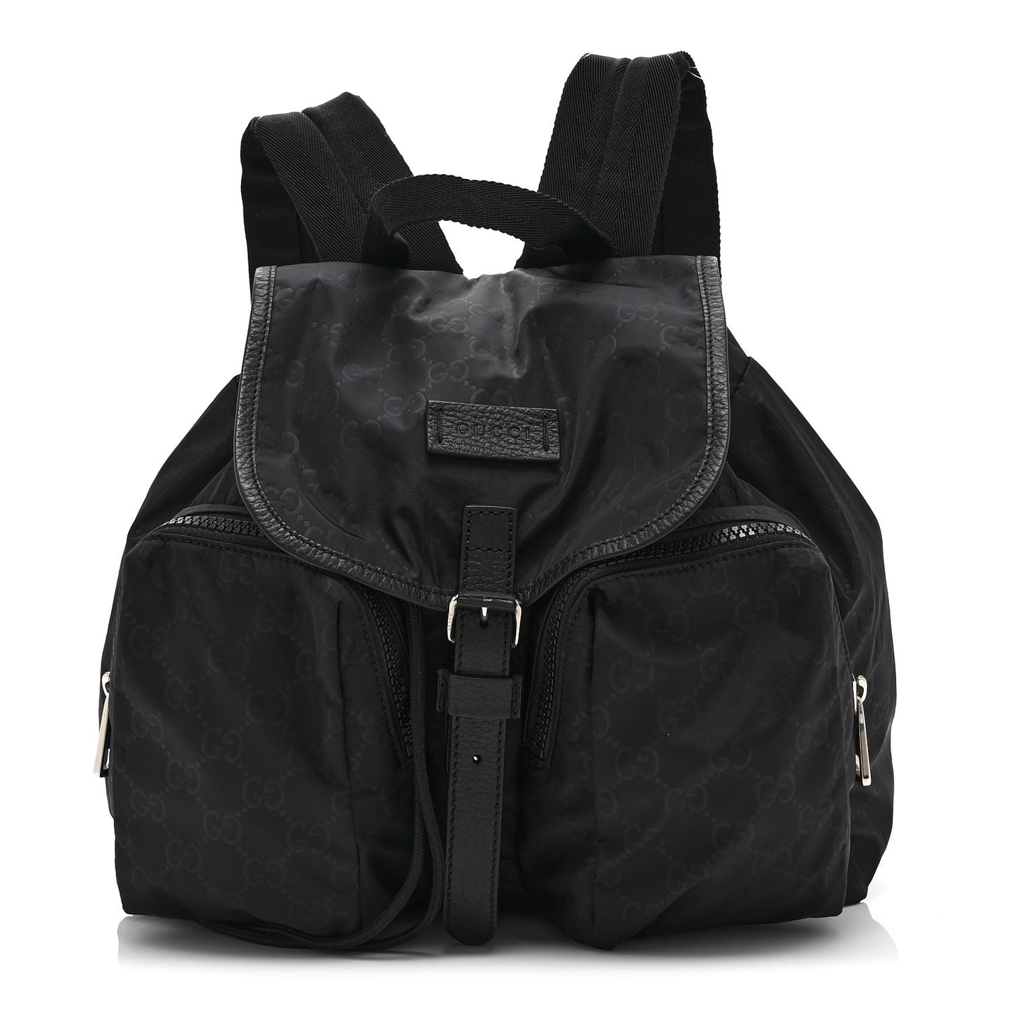Nylon Monogram Medium Light Single Buckle Backpack Black