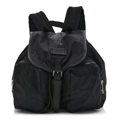 Gucci Nylon Monogram Medium Light Single Buckle Backpack Black 1 of 11