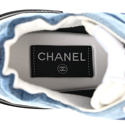 Chanel Denim Suede Calfskin Womens CC Sneakers 40 Dark Blue 6 of 8