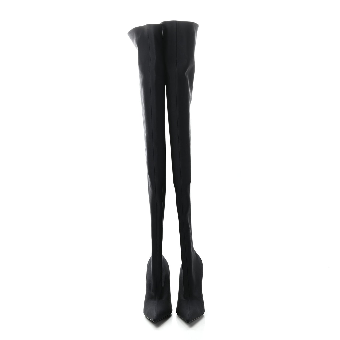 Spandex Pointed Toe Knife Thigh High Boots 40 Black