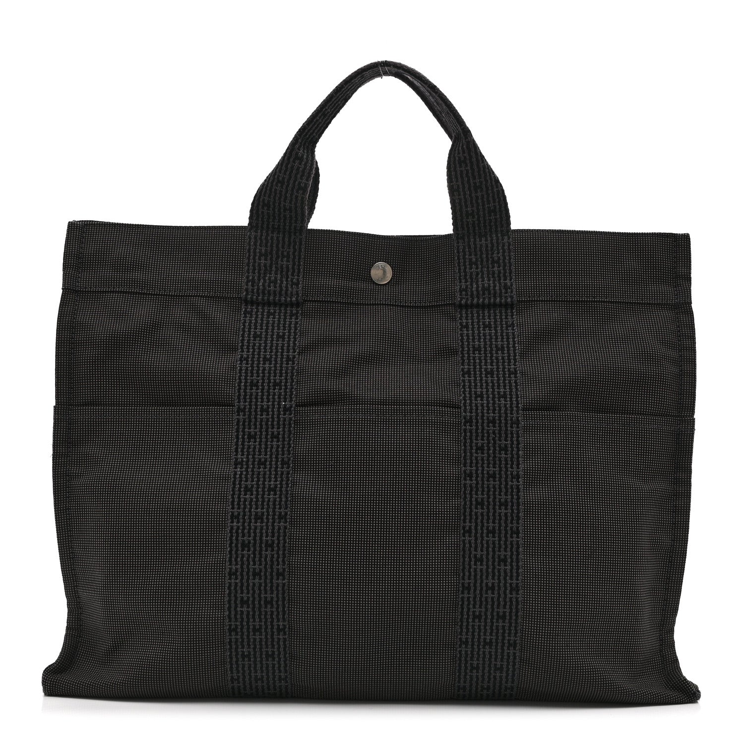 Hermes Canvas Herline MM Tote Grey 1 of 9