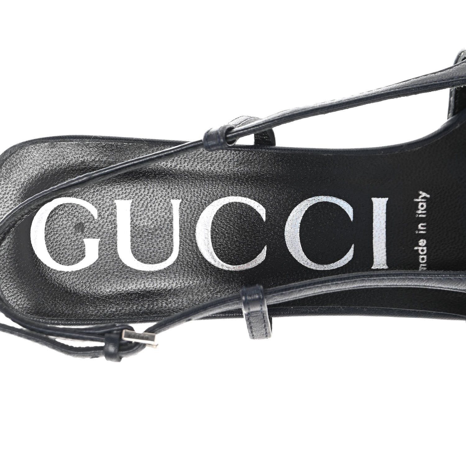 Gucci GG Monogram Malaga Kid Crystal Square G 35mm Slingback Pumps 37.5 Beige Blue 8 of 12