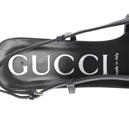 Gucci GG Monogram Malaga Kid Crystal Square G 35mm Slingback Pumps 37.5 Beige Blue 8 of 12