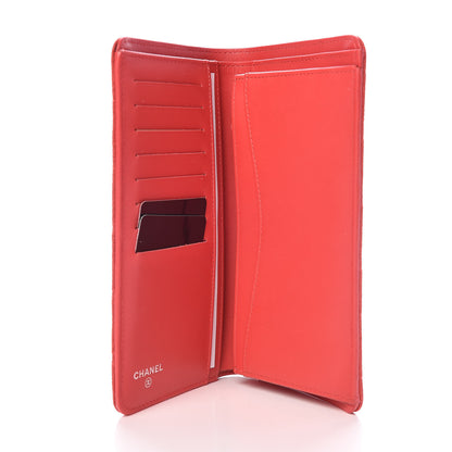 Chanel Iridescent Caviar Quilted Yen Wallet Coral Pink 5 of 10