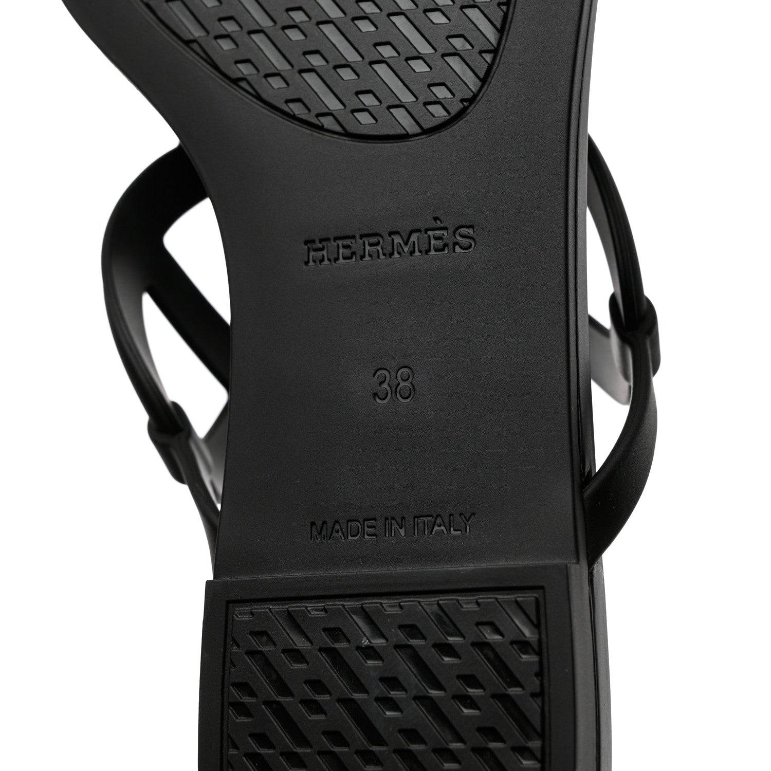 Hermes Rubber Womens Egerie Sandals 38 Black 8 of 9