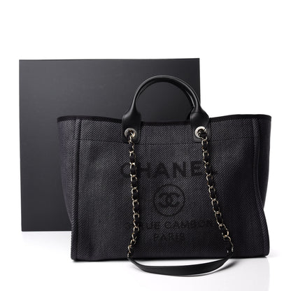 Chanel Mixed Fibers Calfskin Medium Deauville Tote Black 12 of 12