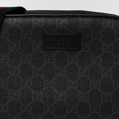 Gucci GG Supreme Monogram Web Shoulder Bag Black Grey 8 of 11