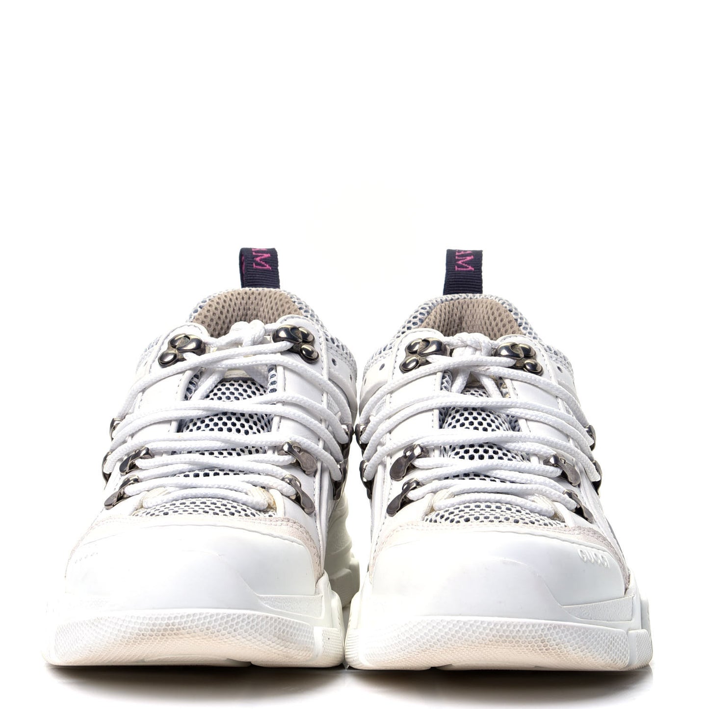 X SEGA Mesh Calfskin Suede Womens Flashtrek Sneakers 36.5 Great White