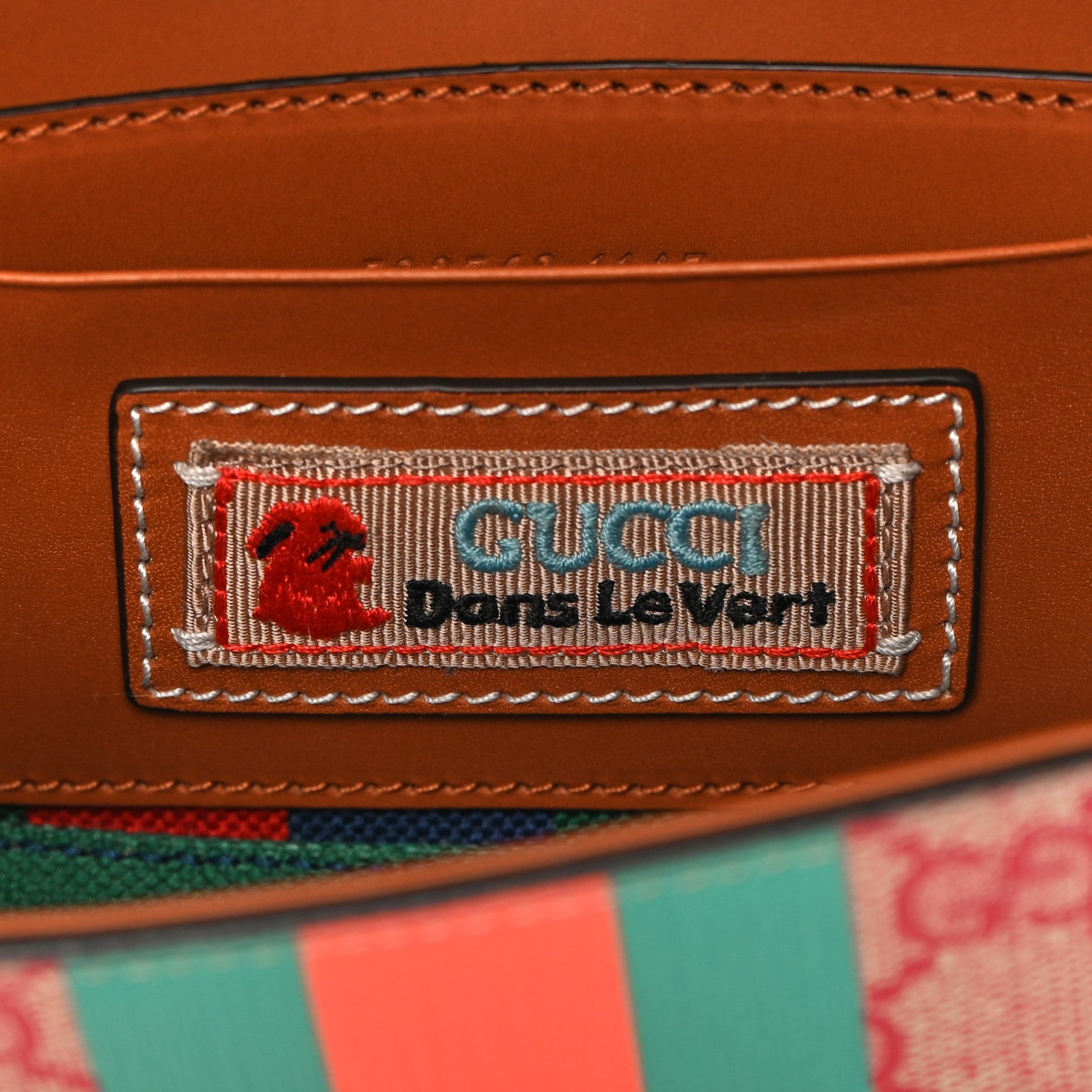 Gucci X DANS LE VERT GG Supreme Monogram Cuoio Web Mini Retro Interlocking G Top Handle Beige Rosso Ebony Harness Brown 6 of 16
