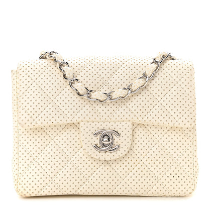 Chanel Lambskin Perforated Quilted Mini Square Flap White 1 of 11