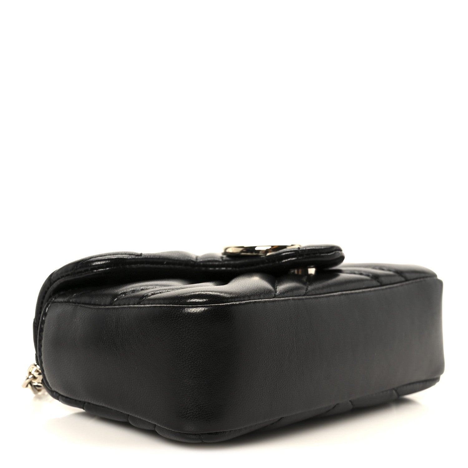 Gucci Lambskin Matelasse Mini GG Marmont Shoulder Bag Black 4 of 11