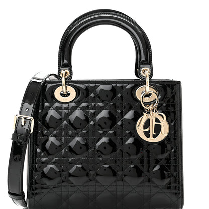 Christian Dior Patent Cannage Medium Lady Dior Black 7 of 9