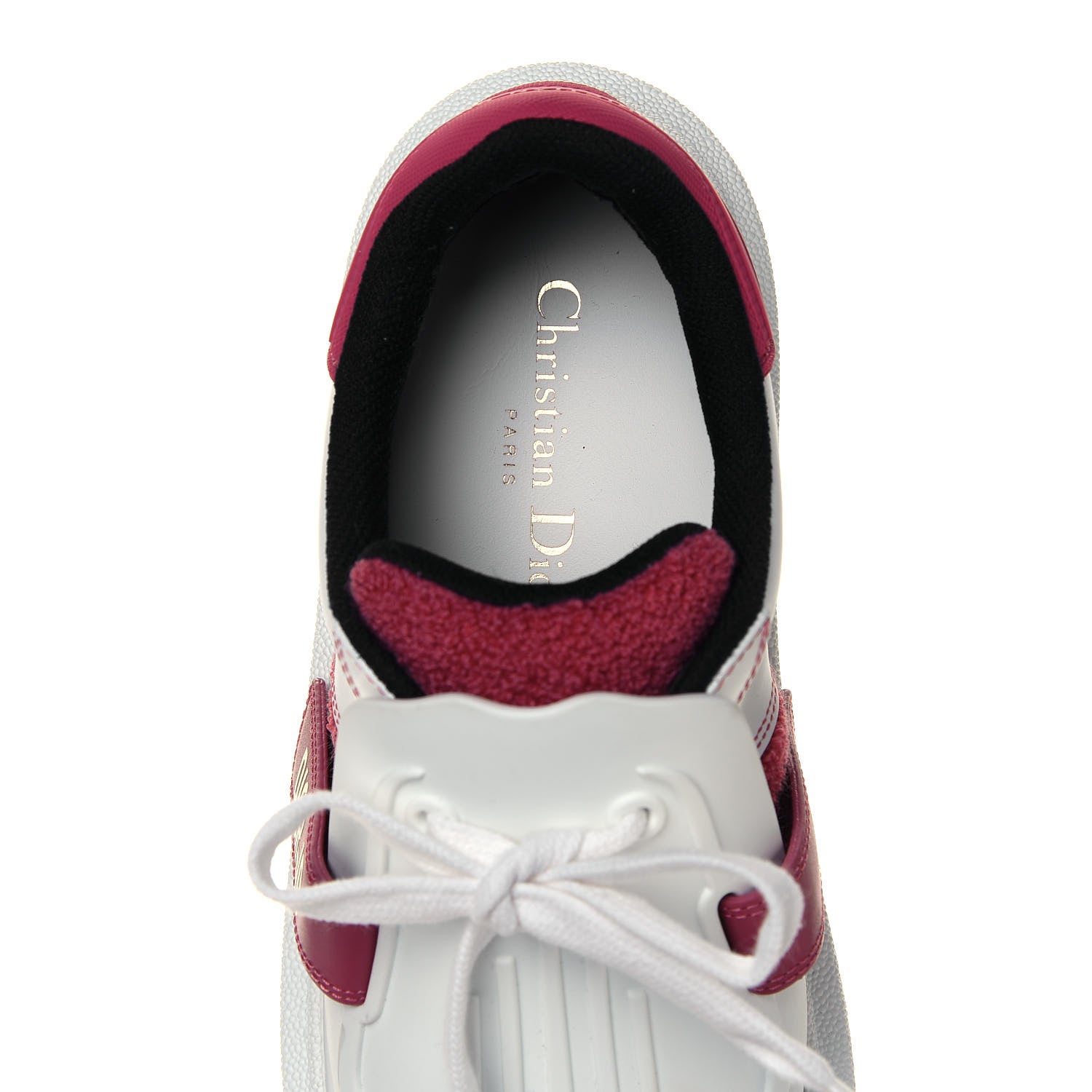 Christian Dior Suede Patent Terry Cloth Dior-ID Platform Sneakers 38 White Framboise 7 of 9